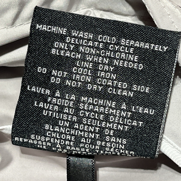 Cole Haan Rain Jacket Mid Length Womens S Gray Silver Packable Hooded Zip Coat - Picture 12 of 13